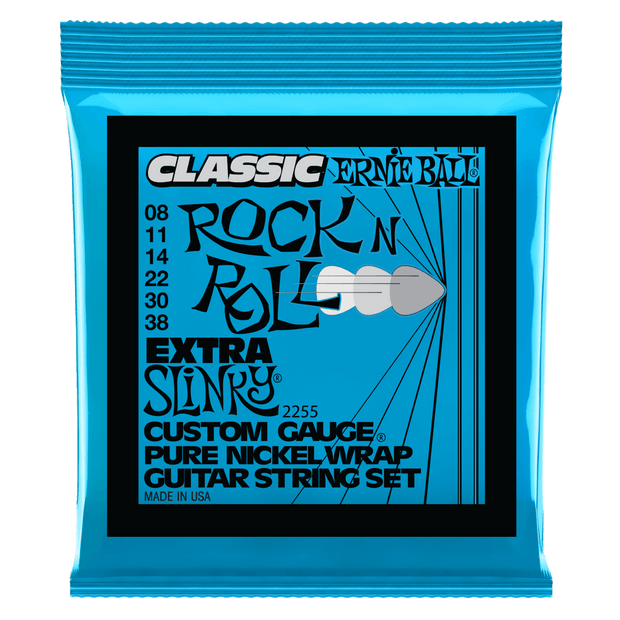 Ernie Ball 2255 Classic Rock n Roll Extra Slinky 08-38 Pure Nickel Saitensatz