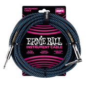 Ernie Ball 6060 Braided BK/BL 7,62 m Monoklinke/Monoklinke Gerade/Gewinkelt Instrumentenkabel