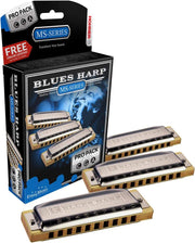 Hohner Blues Harp MS C/G/A-Dur Mundharmonika Pro Pack Set