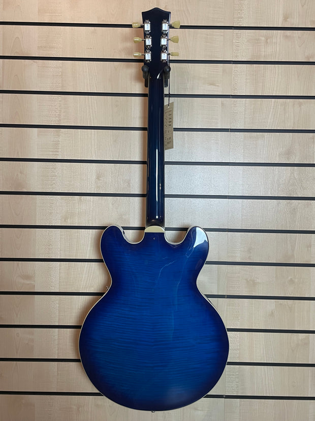 Sigma HBA-102H-TBB Semi-Hollow Transparent Blueburst E-Gitarre