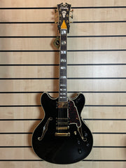 D'Angelico Excel DC Stopbar Tailpiece Solid Black E-Gitarre