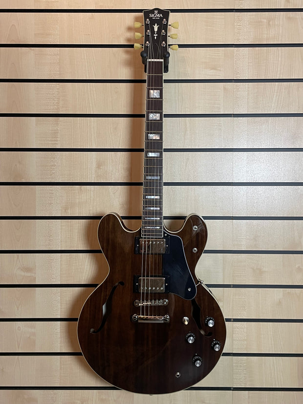 Sigma HBW-102H-DS Semi-Hollow Dark Stain E-Gitarre