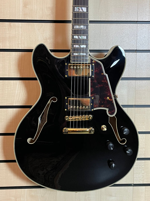 D'Angelico Excel DC Stopbar Tailpiece Solid Black E-Gitarre