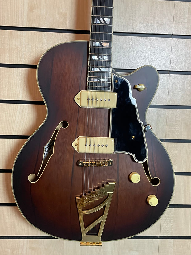 D'Angelico Deluxe 59 Satin Brown Burst E-Gitarre