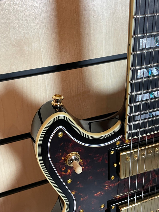 D'Angelico Deluxe Brighton Solid Black E-Gitarre