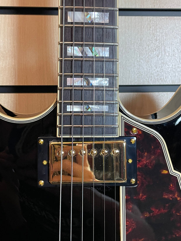D'Angelico Excel DC Stopbar Tailpiece Solid Black E-Gitarre