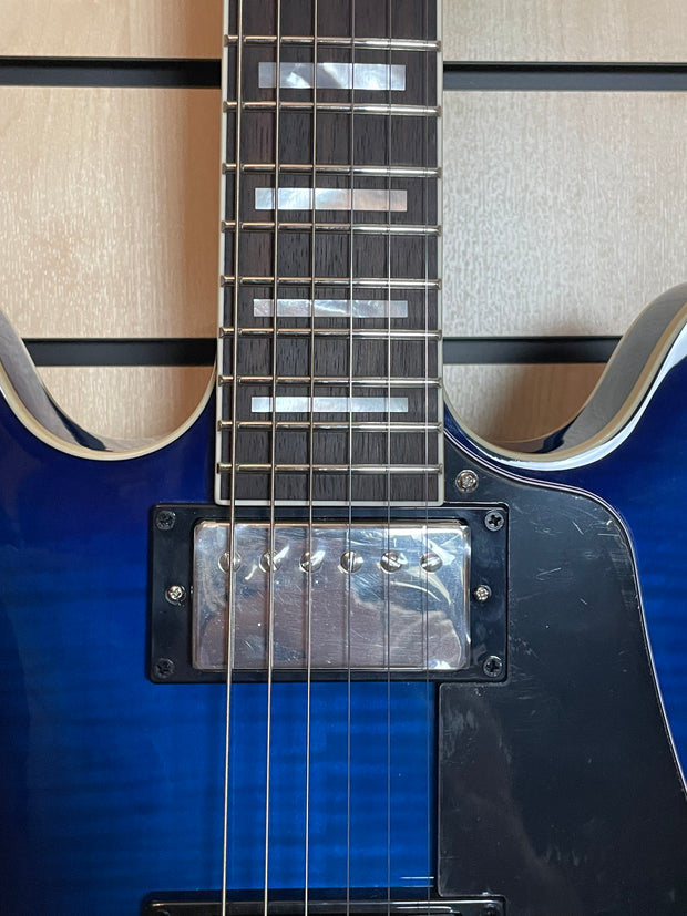 Sigma HBA-102H-TBB Semi-Hollow Transparent Blueburst E-Gitarre
