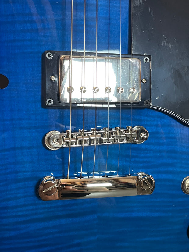 Sigma HBA-102H-TBB Semi-Hollow Transparent Blueburst E-Gitarre