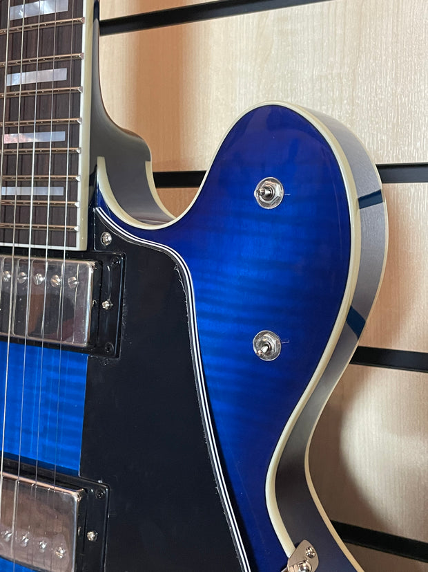 Sigma HBA-102H-TBB Semi-Hollow Transparent Blueburst E-Gitarre