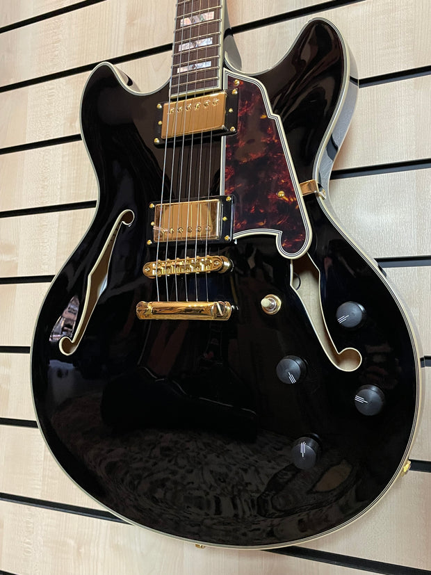 D'Angelico Excel DC Stopbar Tailpiece Solid Black E-Gitarre