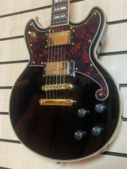D'Angelico Deluxe Brighton Solid Black E-Gitarre