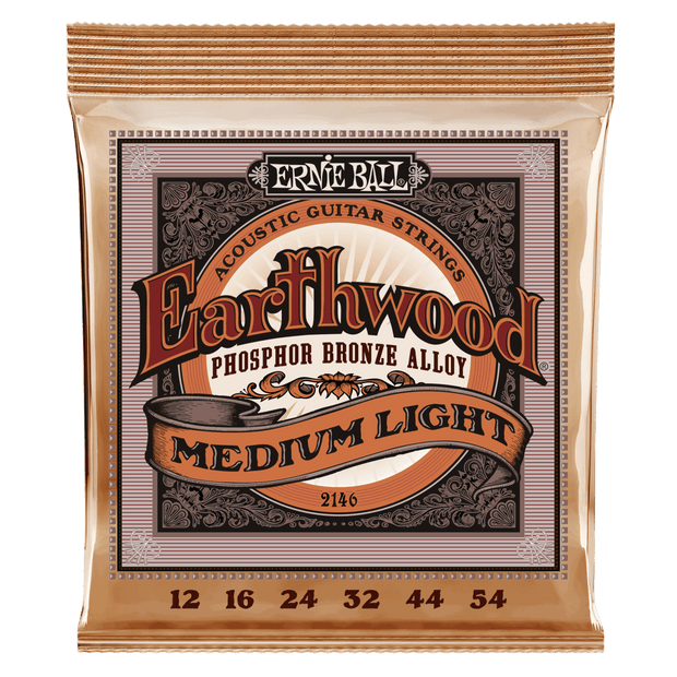 Ernie Ball 2146 Earthwood Phosphor Bronze Medium Light 12-54 Saitensatz