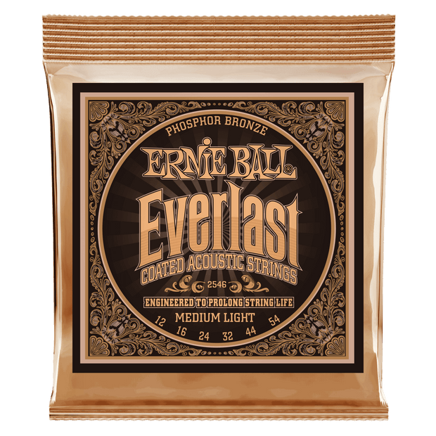 Ernie Ball 2546 Everlast Coated Phosphor Bronze Medium Light 12-54 Saitensatz