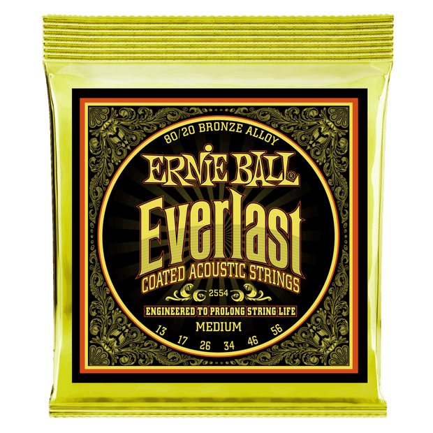 Ernie Ball 2554 Everlast Coated 80/20 Bronze Medium 13-56 Saitensatz