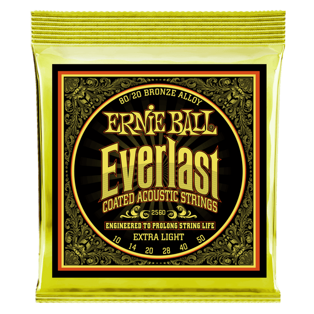 Ernie Ball 2560 Everlast Coated 80/20 Bronze Extra Light 10-50 Saitensatz