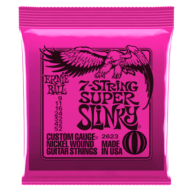 Ernie Ball 2623 7-String Super Slinky 09-52 Nickel plated Steel Saitensatz