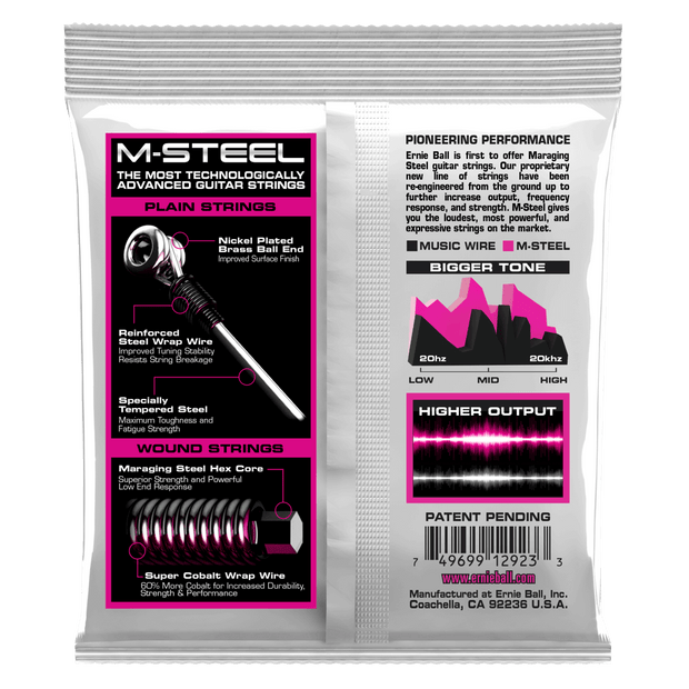 Ernie Ball 2923 M-Steel Super Slinky 09-42 Maraging Steel Saitensatz