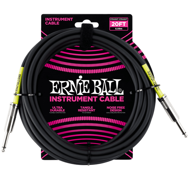 Ernie Ball 6046 Original Classic BK 6,09 m Monoklinke/Monoklinke Gerade/Gerade Instrumentenkabel