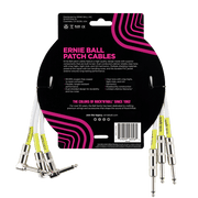 Ernie Ball 6056 Patch Weiß 46 cm Monoklinke/Monoklinke Gerade/Gewinkelt 3er-Pack Patchkabel