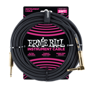 Ernie Ball 6058 Braided Schwarz 7,62 m Monoklinke/Monoklinke Gerade/Gewinkelt Instrumentenkabel