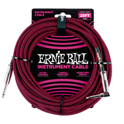 Ernie Ball 6062 Braided BK/RD 7,62 m Monoklinke/Monoklinke Gerade/Gewinkelt Instrumentenkabel