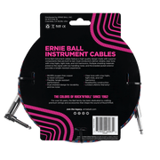 Ernie Ball 6063 Braided BK/RD/BL/WH 7,62 m Monoklinke/Monoklinke Gerade/Gewinkelt Instrumentenkabel