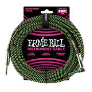 Ernie Ball 6066 Braided BK/GR 7,62 m Monoklinke/Monoklinke Gerade/Gewinkelt Instrumentenkabel