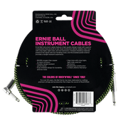 Ernie Ball 6066 Braided BK/GR 7,62 m Monoklinke/Monoklinke Gerade/Gewinkelt Instrumentenkabel