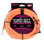 Ernie Ball 6067 Braided Neon Orange 7,62 m Monoklinke/Monoklinke Gerade/Gewinkelt Instrumentenkabel