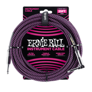 Ernie Ball 6068 Braided BK/PU 7,62 m Monoklinke/Monoklinke Gerade/Gewinkelt Instrumentenkabel