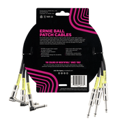 Ernie Ball 6076 Patch Schwarz 46 cm Monoklinke/Monoklinke Gerade/Gewinkelt 3er-Pack Patchkabel