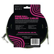 Ernie Ball 6077 Braided BK/GR 3,05 m Monoklinke/Monoklinke Gerade/Gewinkelt Instrumentenkabel