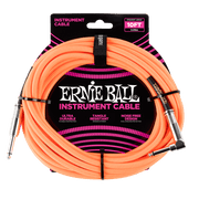 Ernie Ball 6079 Braided Neon Orange 3,05 m Monoklinke/Monoklinke Gerade/Gewinkelt Instrumentenkabel