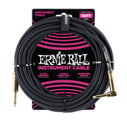 Ernie Ball 6081 Braided Schwarz 3,05 m Monoklinke/Monoklinke Gerade/Gewinkelt Instrumentenkabel