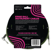 Ernie Ball 6082 Braided BK/GR 5,49 m Monoklinke/Monoklinke Gerade/Gewinkelt Instrumentenkabel