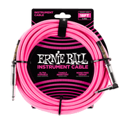 Ernie Ball 6083 Braided Neon Pink 5,49 m Monoklinke/Monoklinke Gerade/Gewinkelt Instrumentenkabel