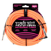 Ernie Ball 6084 Braided Neon Orange 5,49 m Monoklinke/Monoklinke Gerade/Gewinkelt Instrumentenkabel