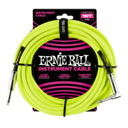 Ernie Ball 6085 Braided Neon Yellow 5,49 m Monoklinke/Monoklinke Gerade/Gewinkelt Instrumentenkabel