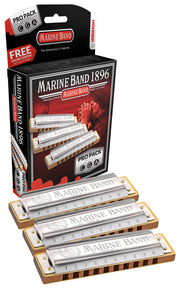 Hohner Marine Band 1896 Classic C/G/A-Dur Mundharmonika Pro Pack Set