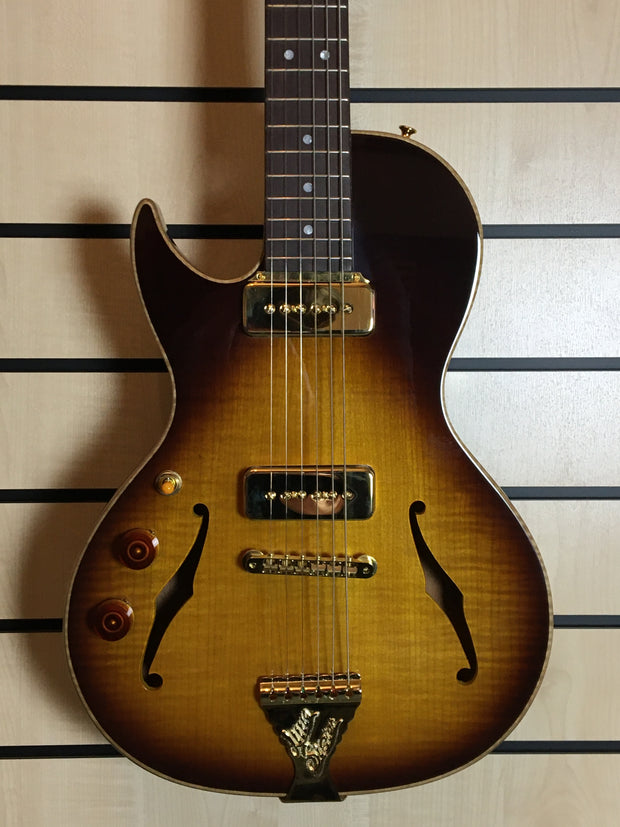 B&G Little Sister Crossroads Cut P90 Lefthand Tobacco Burst E-Gitarre
