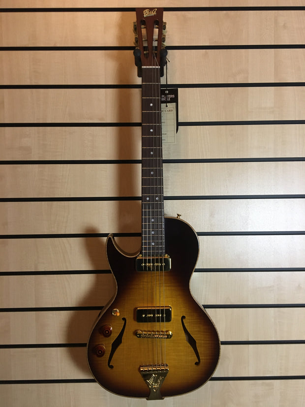 B&G Little Sister Crossroads Cut P90 Lefthand Tobacco Burst E-Gitarre