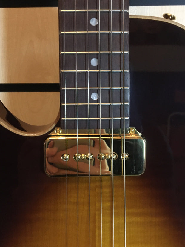 B&G Little Sister Crossroads Cut P90 Lefthand Tobacco Burst E-Gitarre